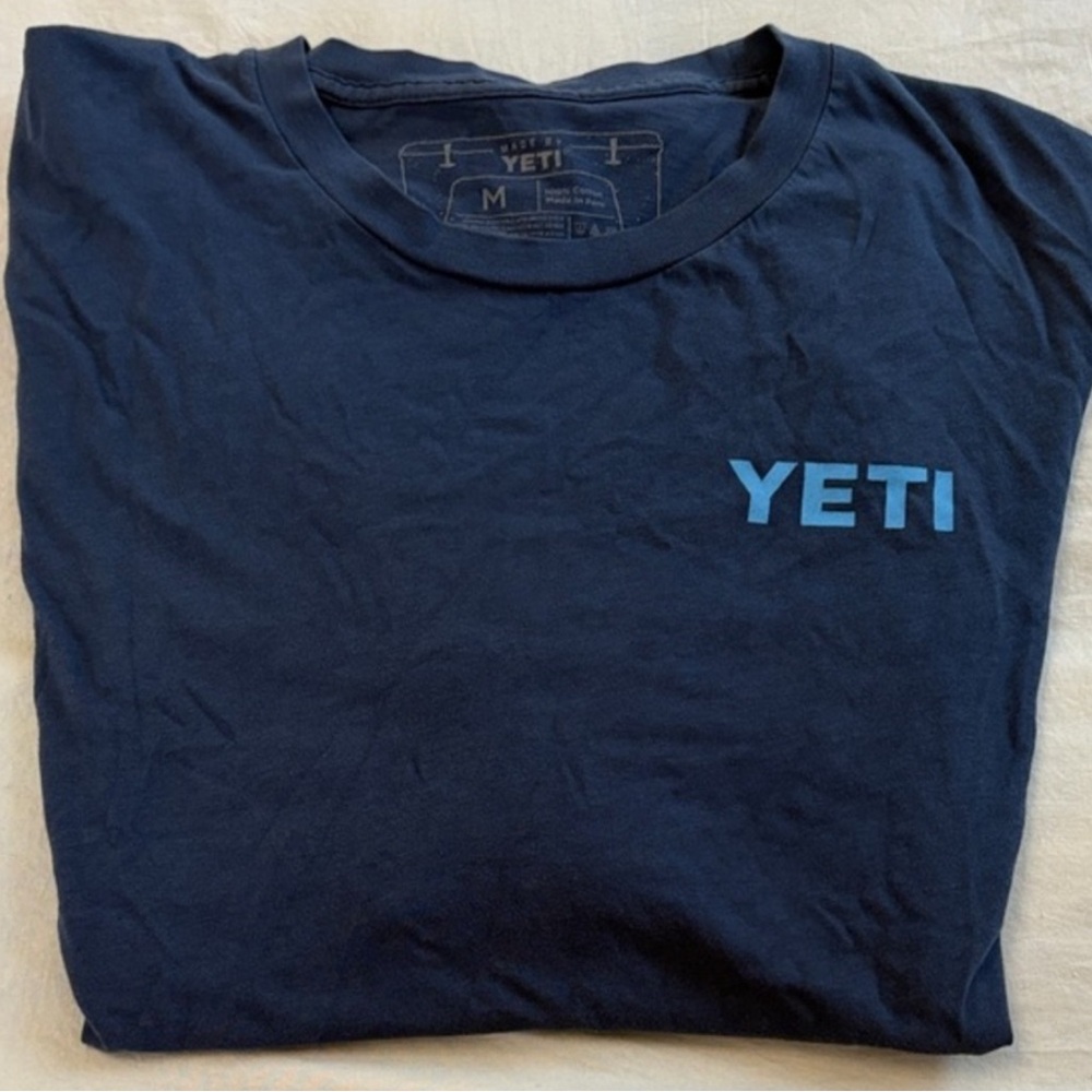 YETI Men's Navy Long Sleeve Tee - Picture 4 of 5